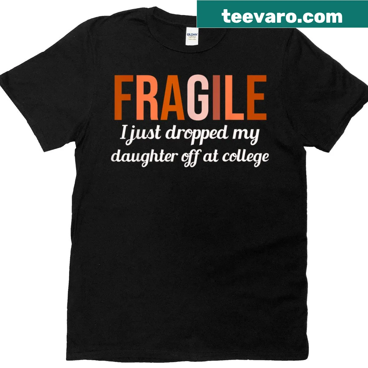 Sentimental t-shirt for parents dropping off their daughter at college — on a men's t-shirt