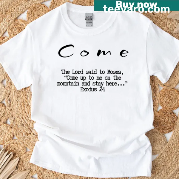 Inspirational T-shirt with biblical quote design.