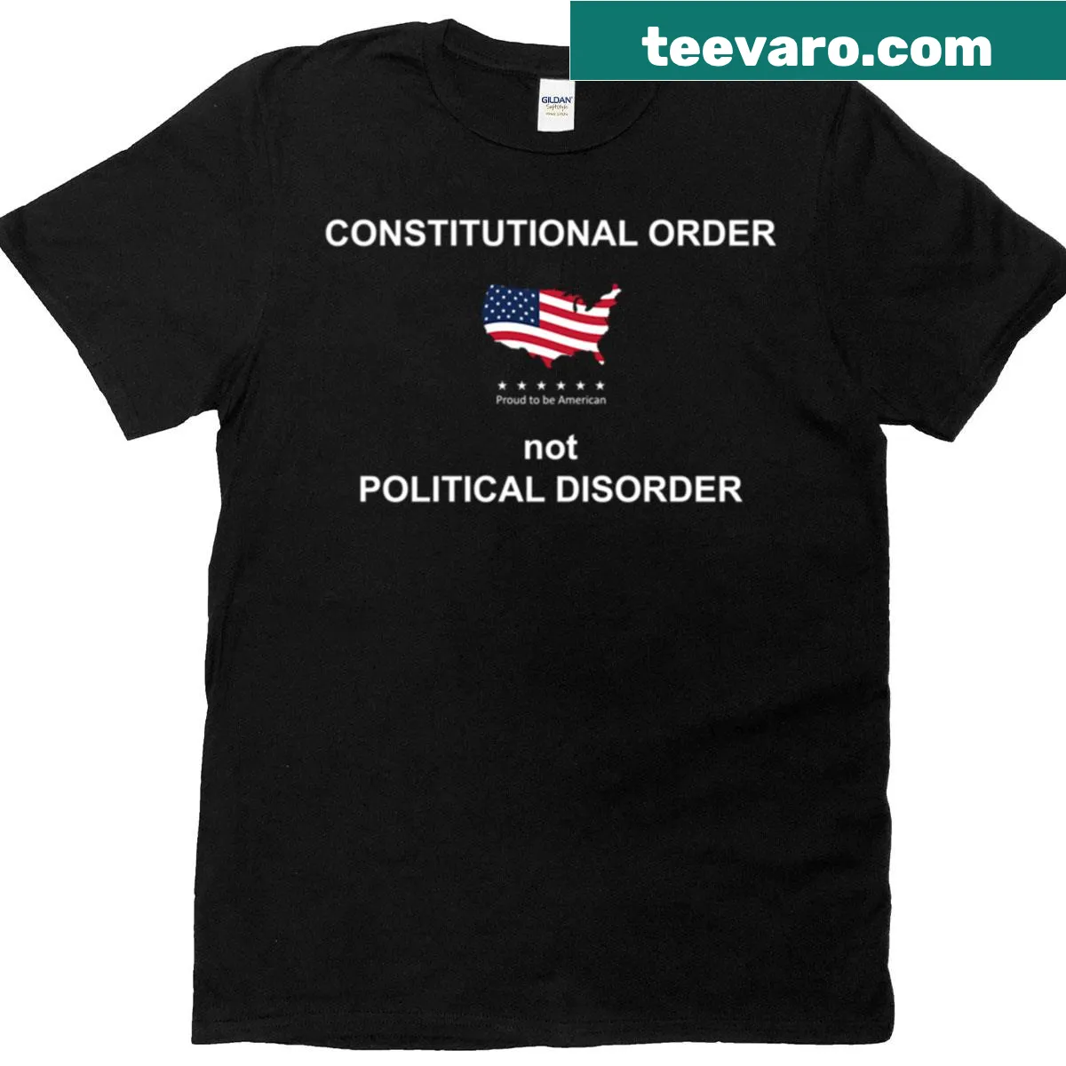 Oversized t-shirt with political message graphic — on a men's t-shirt