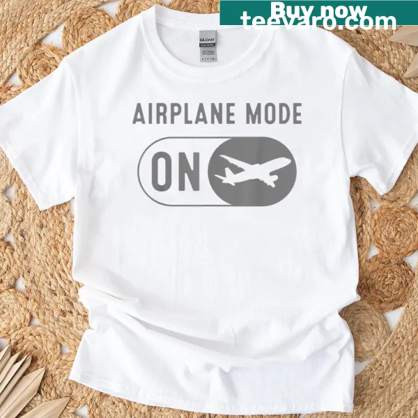 Stylish illustration of an airplane and pilot gear on T-shirt