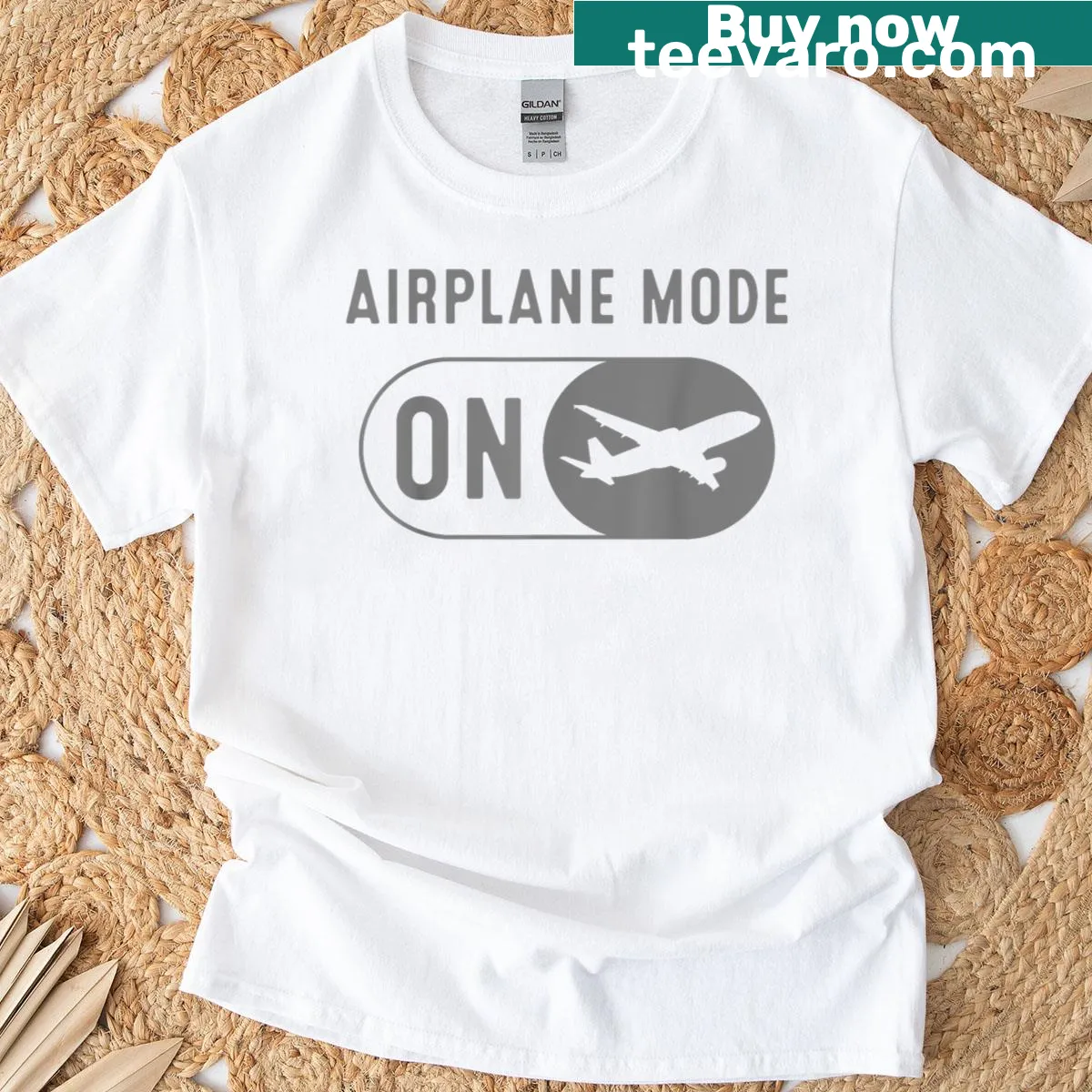 Stylish illustration of an airplane and pilot gear on T-shirt — on a men's t-shirt