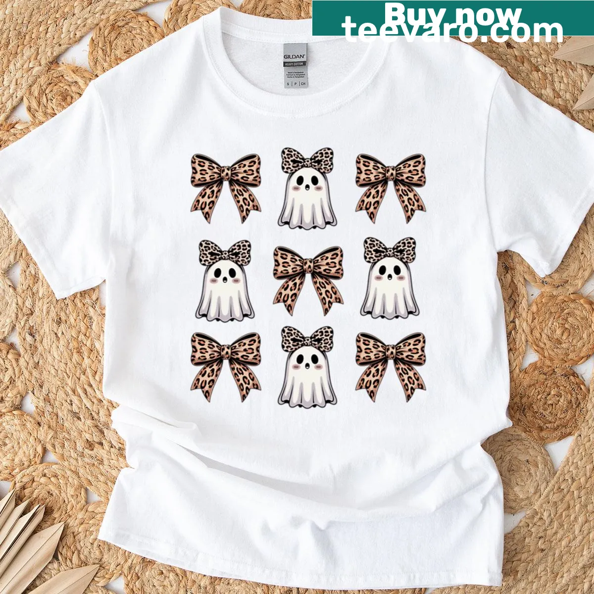 Playful T-shirt with cartoonish coquette ghosts. — on a men's t-shirt