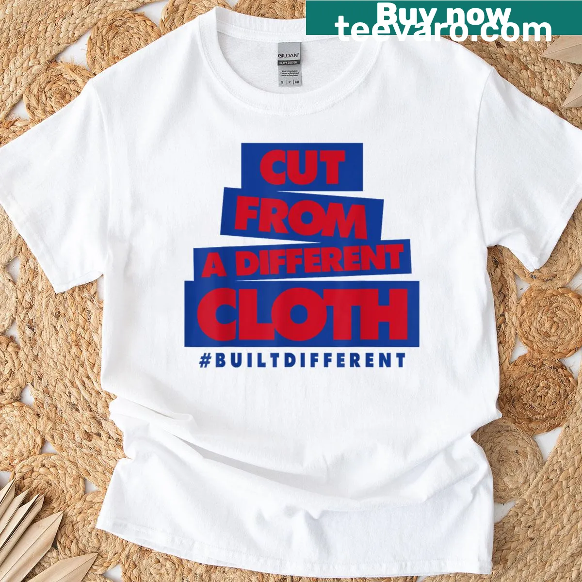 Vintage-style t-shirt with the phrase Cut From A Different Cloth — on a men's t-shirt