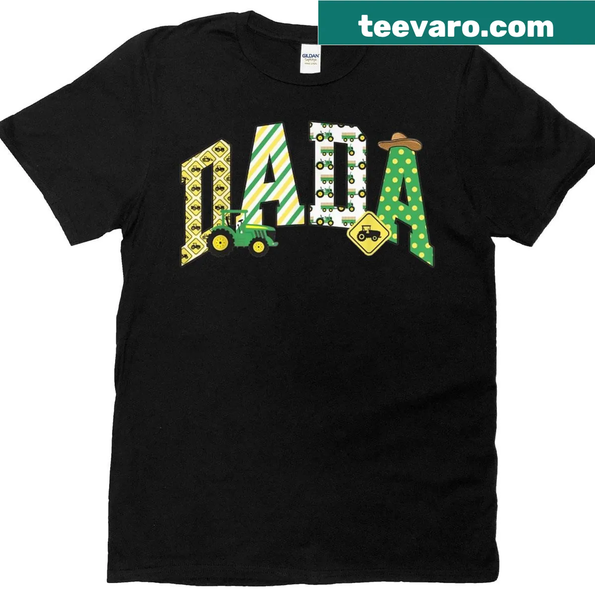 Dad t-shirt with birthday boy and tractor design — on a men's t-shirt