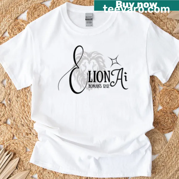 Illustrated lion design t-shirt with a Christian theme