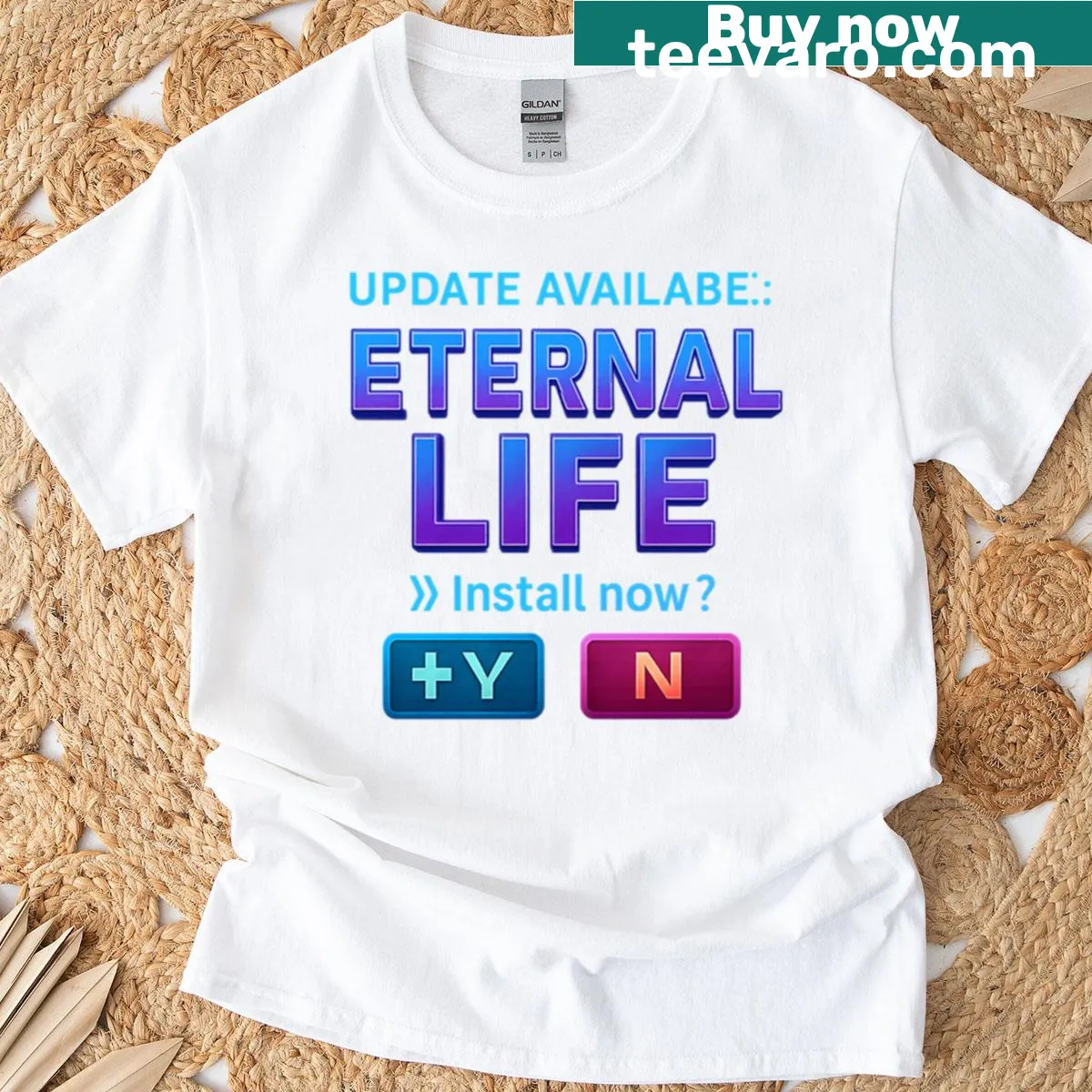 Cyberpunk style T-shirt with a faith theme — on a men's t-shirt