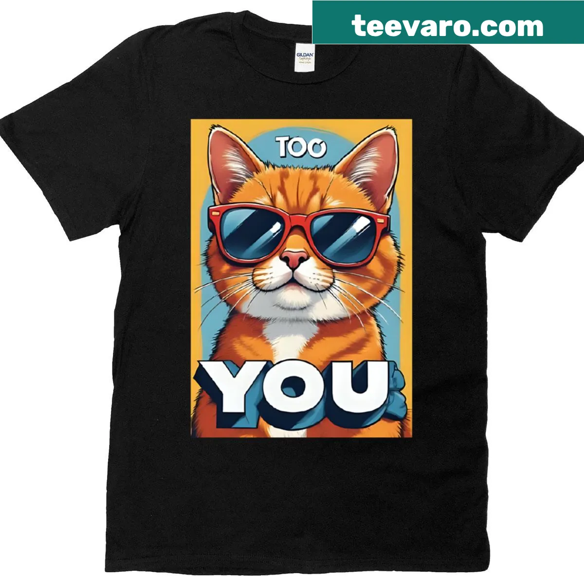 Funny cat meme T-shirt showcasing a humorous design. — on a men's t-shirt