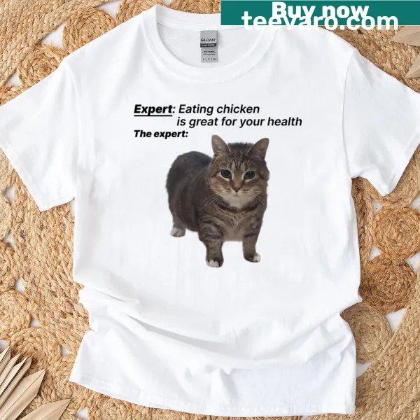 Oversized tee featuring 'Cat Expert' text design in a funny style
