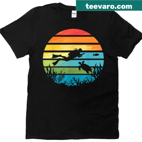 Funny t-shirt featuring scuba diving illustrations for enthusiasts