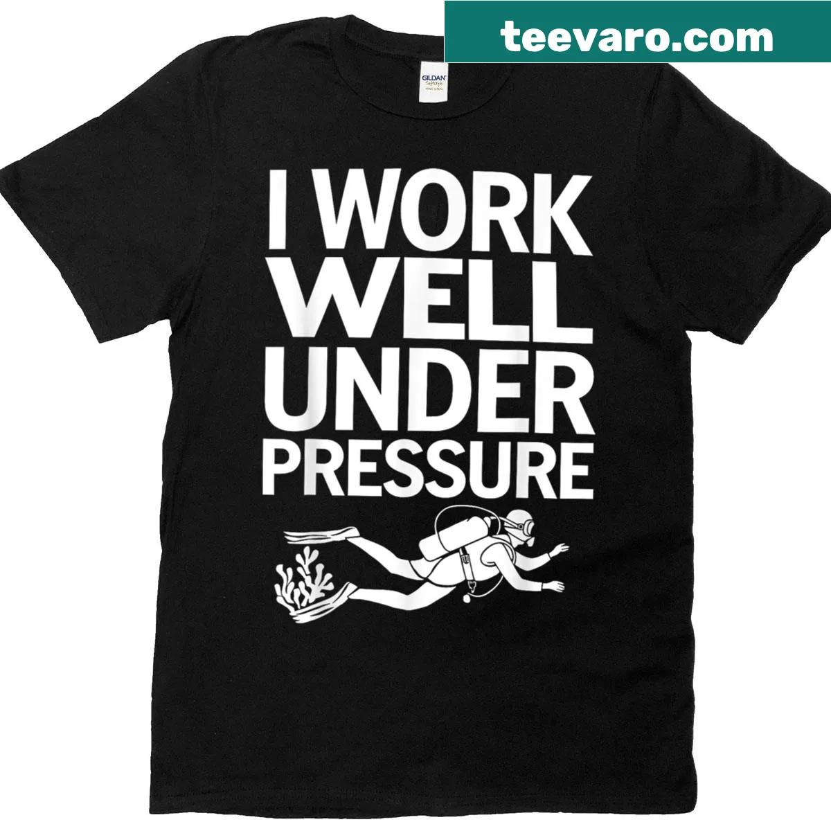 Humorous scuba diving graphic on t-shirt for scuba lovers — on a men's t-shirt