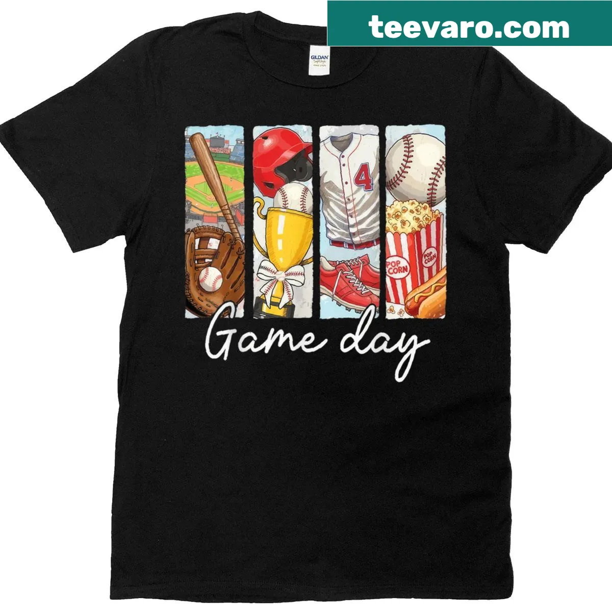 Retro graphic baseball t-shirt for game day enthusiasts — on a men's t-shirt