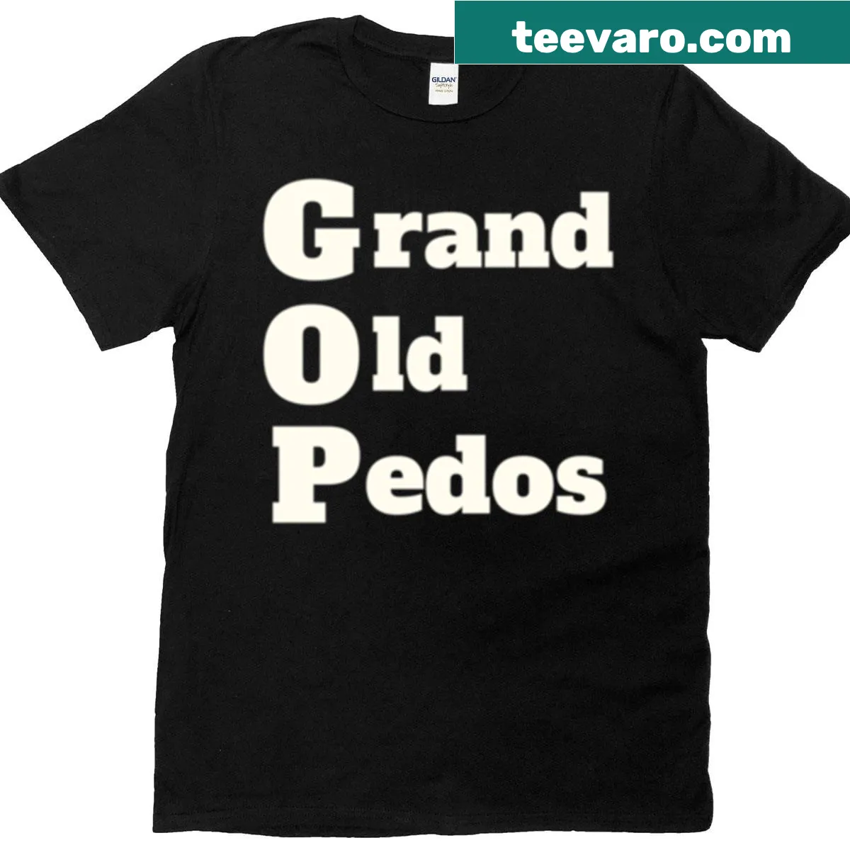 Bold text graphic t-shirt with political humor — on a men's t-shirt