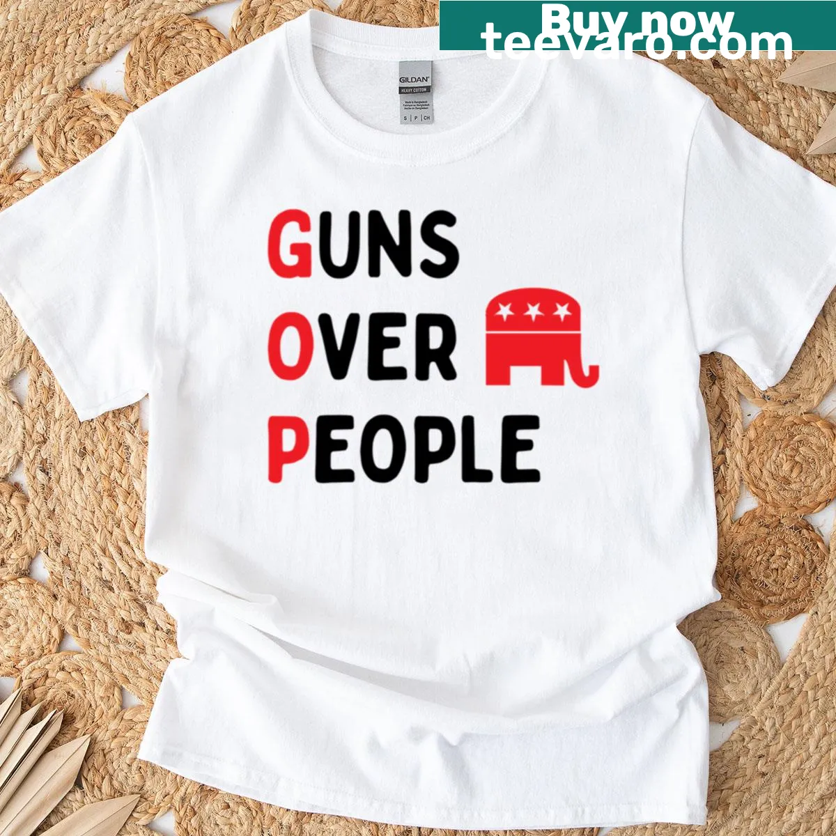 Funny t-shirt with humorous political meme typography — on a men's t-shirt