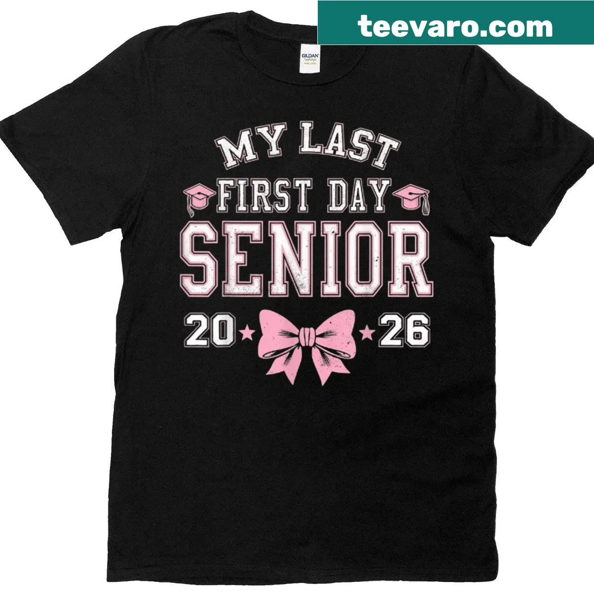 Senior year back to school shirt with 'My Last First Day' text — on a men's t-shirt