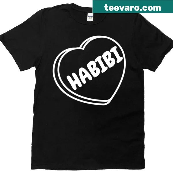 White shirt with a heart and the word 'Habibi'