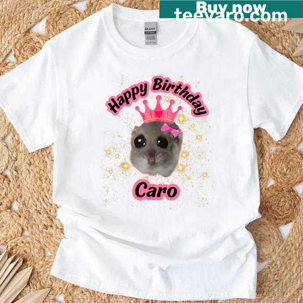Personalized T-shirt with cute hamster graphic and birthday text