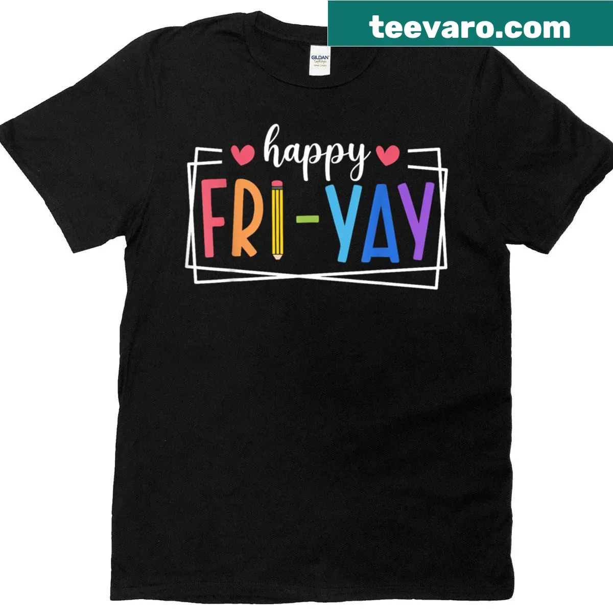 Happy Fri-yay t-shirt design for teachers and Friday lovers — on a men's t-shirt