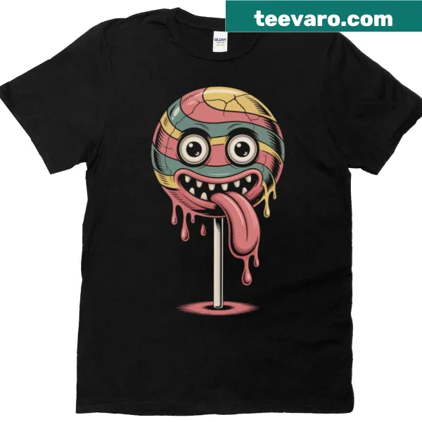 Illustrated lollipop surrounded by playful ghosts with 'Sweet Screams' text