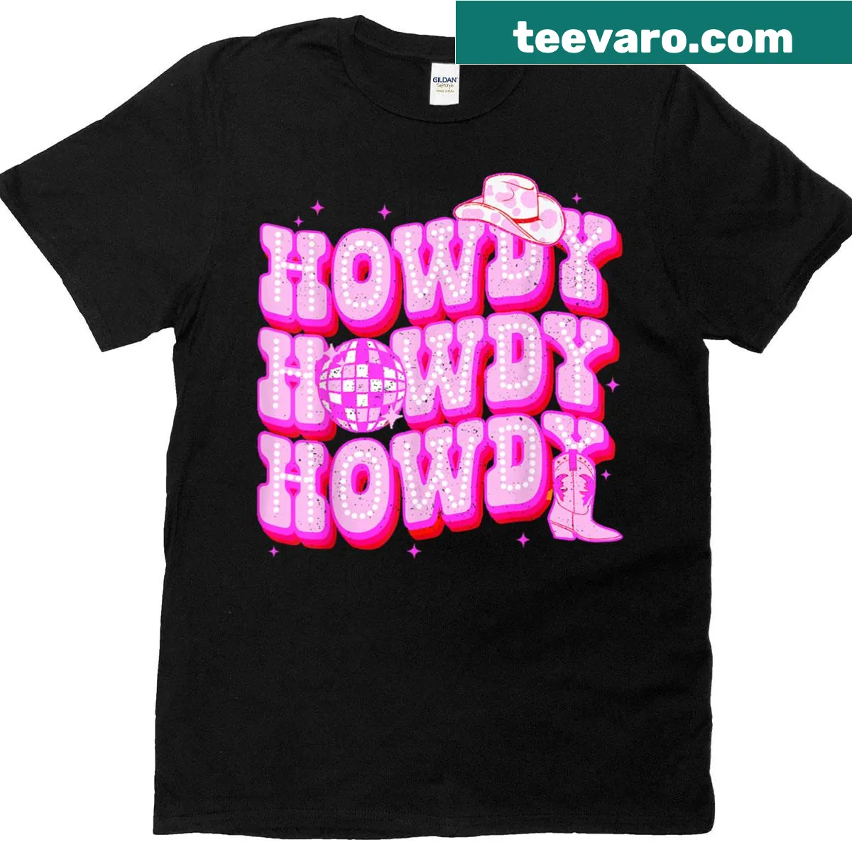 Cowgirl boots graphic on southern-themed T-shirt — on a men's t-shirt