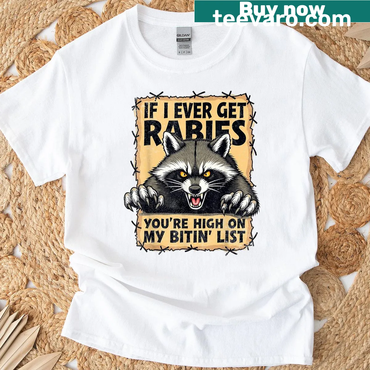 Playful T-shirt with a humorous biting list comment — on a men's t-shirt
