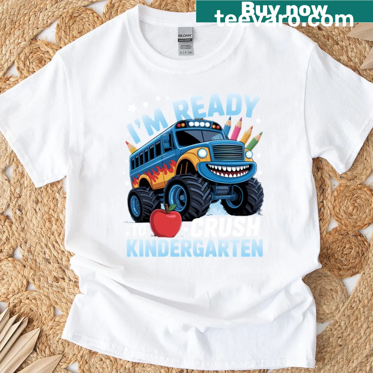 T-shirt for boys featuring a fun design for kindergarten readiness. — on a men's t-shirt