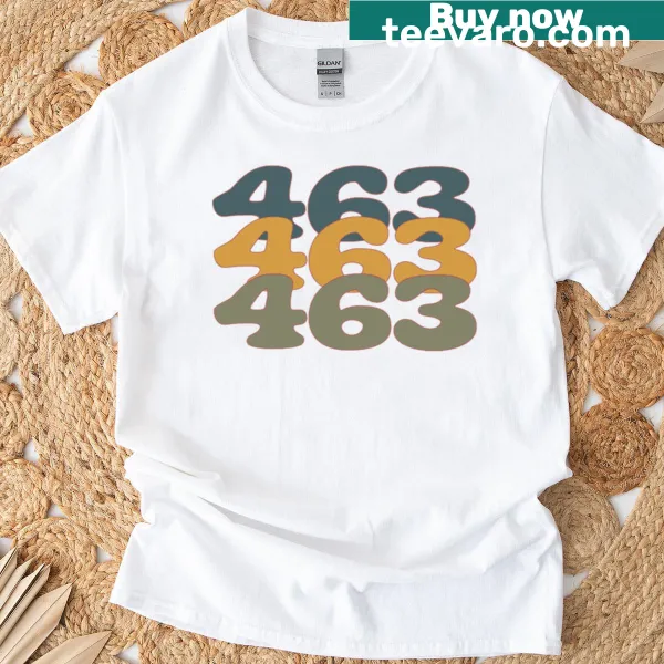 Indiana 463 area code illustrated design T-shirt