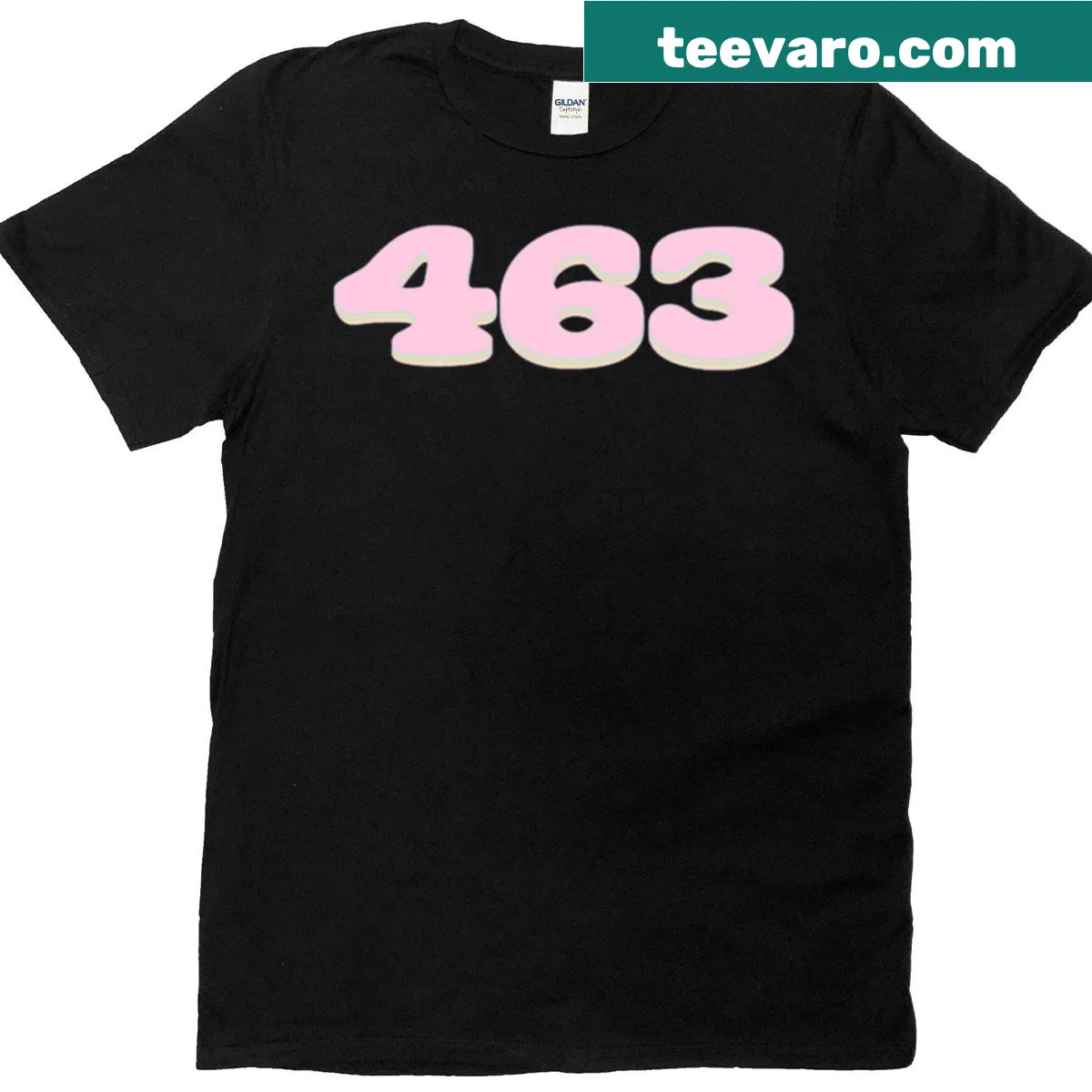 T-shirt featuring Indiana 463 area code design in pastel colors — on a men's t-shirt