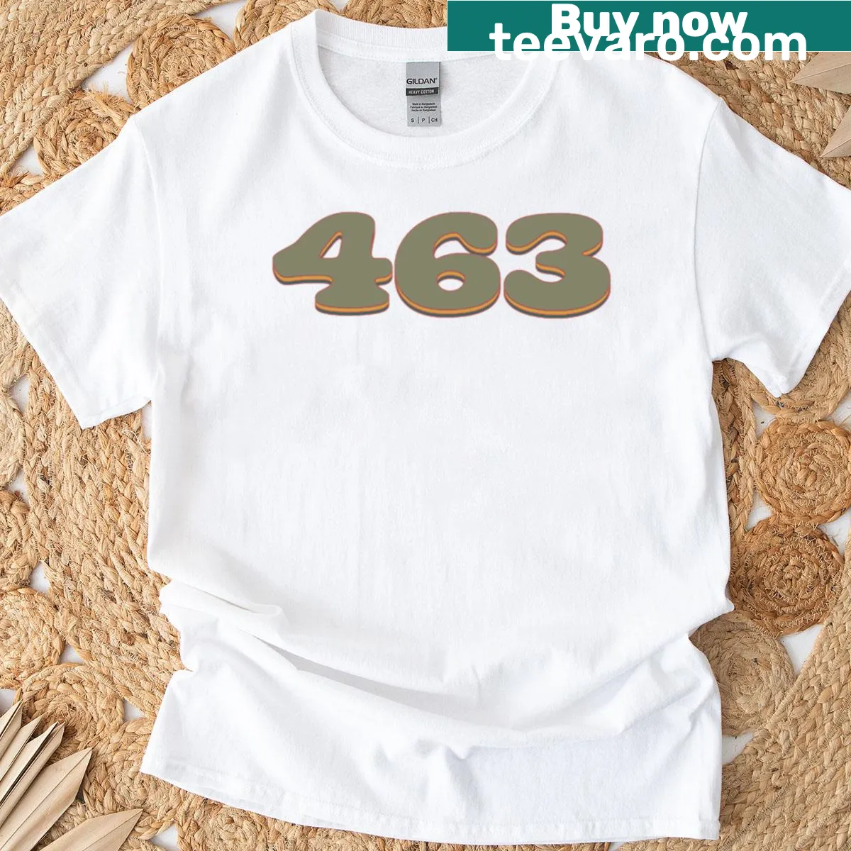 Oversized t-shirt with Indiana 463 area code in retro style — on a men's t-shirt