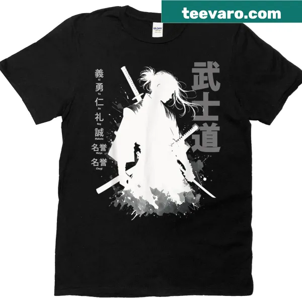 Vintage-style t-shirt featuring a samurai illustration