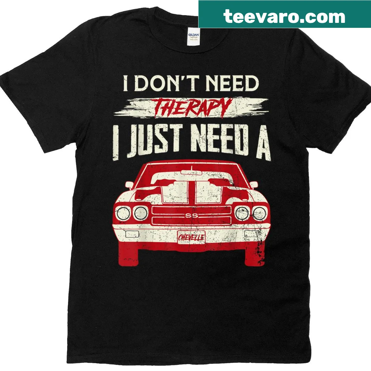 Vintage-style t-shirt featuring Jersey Style Chevelle 1970 design — on a men's t-shirt