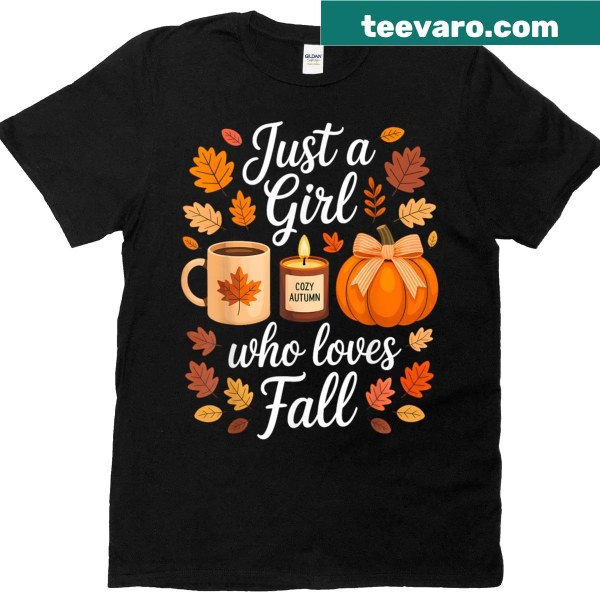 Cute autumn-themed shirt celebrating fall — on a men's t-shirt