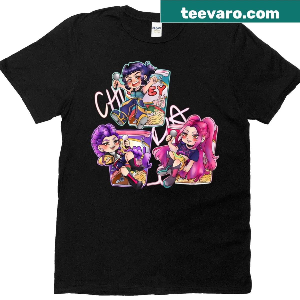 Cute ramen-themed T-shirt with charming noodle illustration and toppings — on a men's t-shirt
