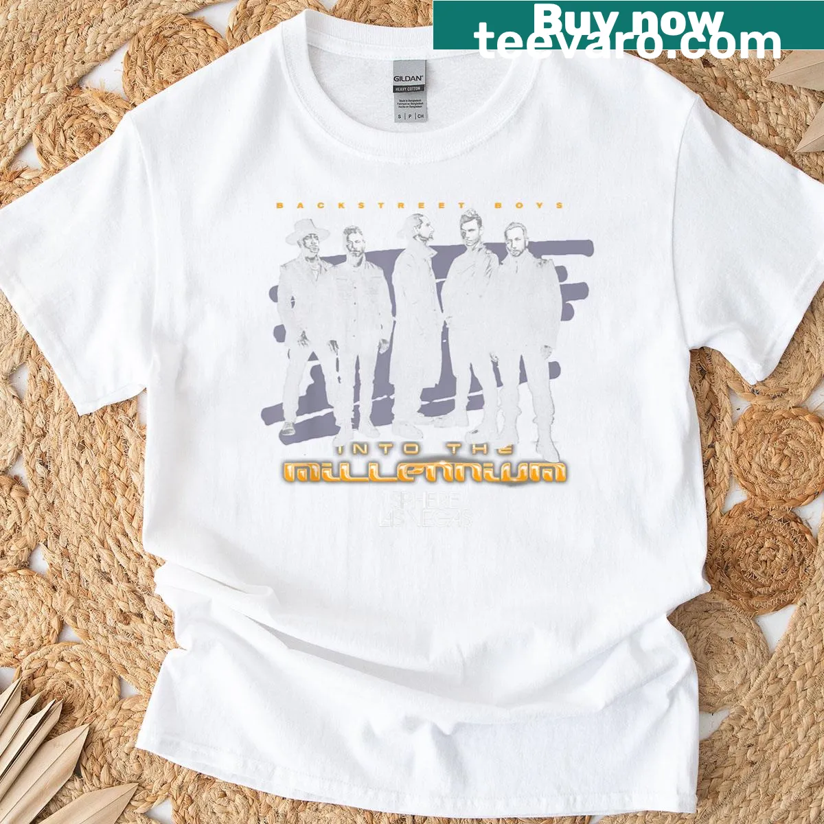 Las Vegas residency t-shirt with August 09 date design — on a men's t-shirt