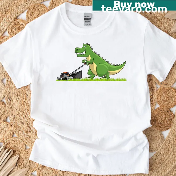 Playful lawn mower design t-shirt for kids and boys