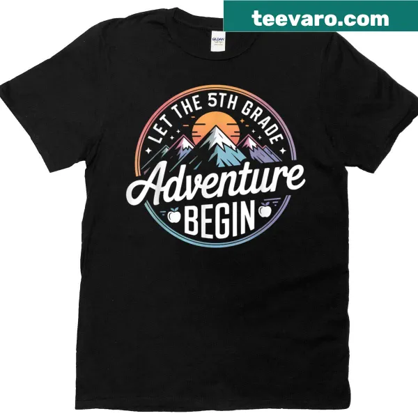 Retro T-shirt celebrating the 5th grade adventure with fun text