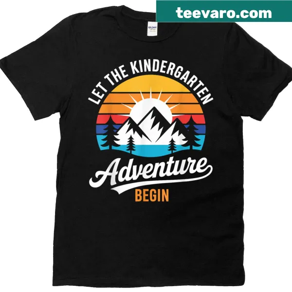 Back to school T-shirt with text 'Let the kindergarten adventure begin'