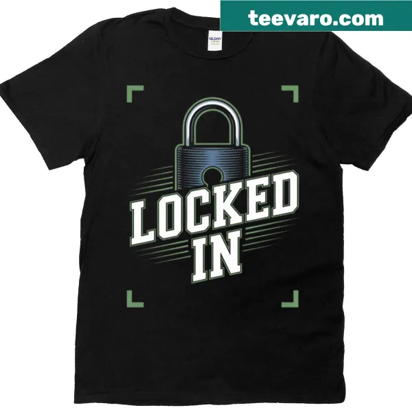 Minimalist tee featuring the phrase 'Lock In'