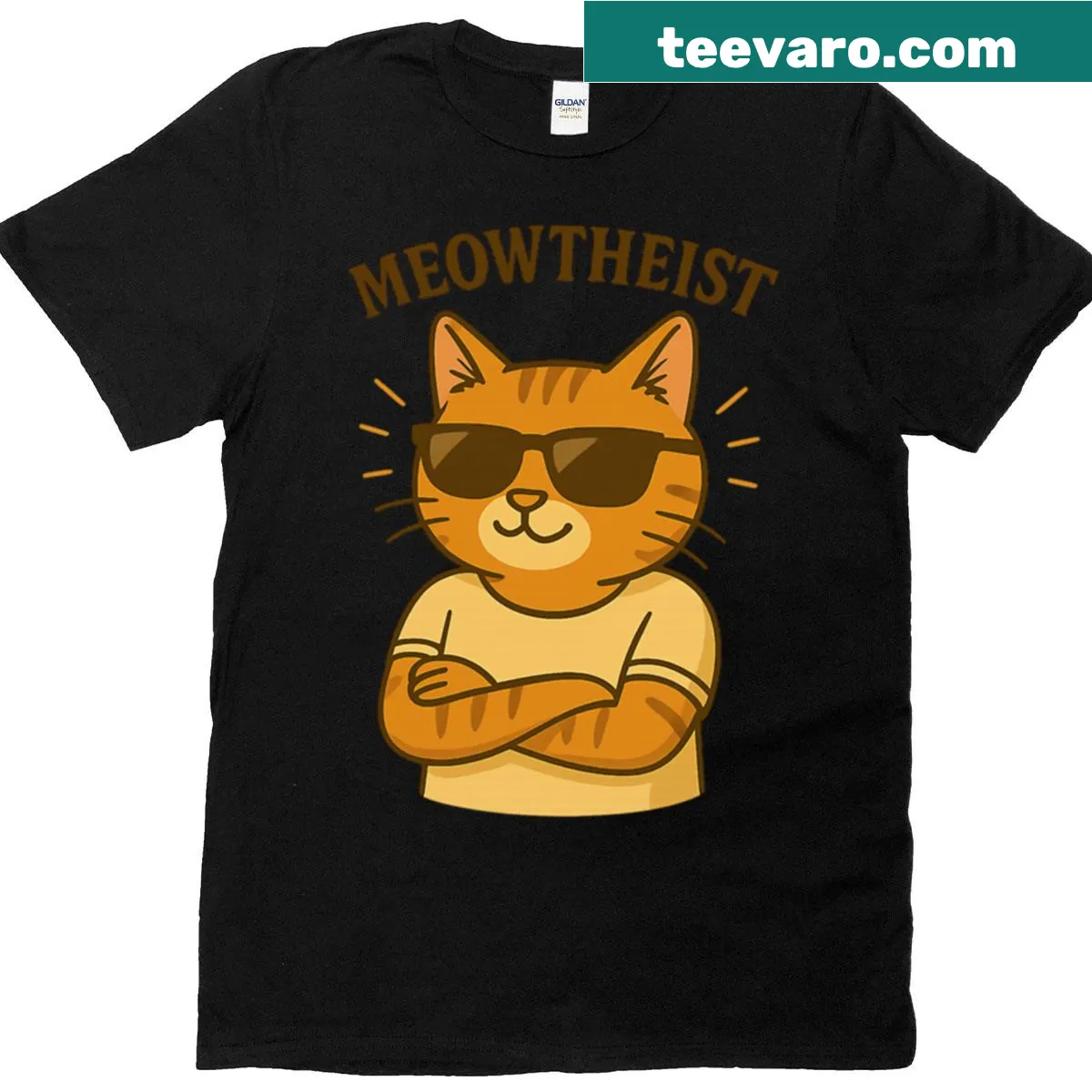 Anime parody t-shirt featuring a cat in a magical girl outfit — on a men's t-shirt
