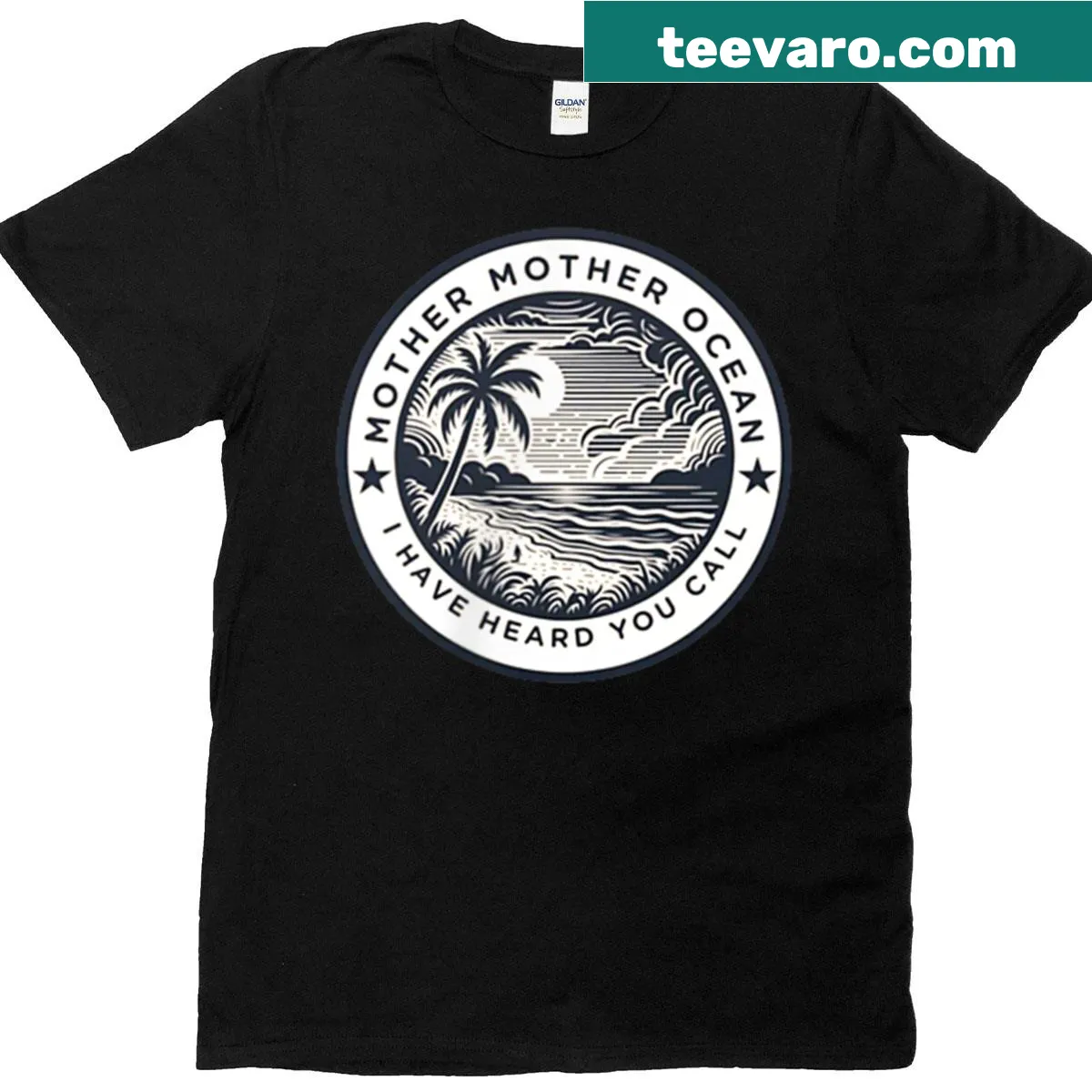 T-shirt with the phrase about the ocean, printed on both sides — on a men's t-shirt