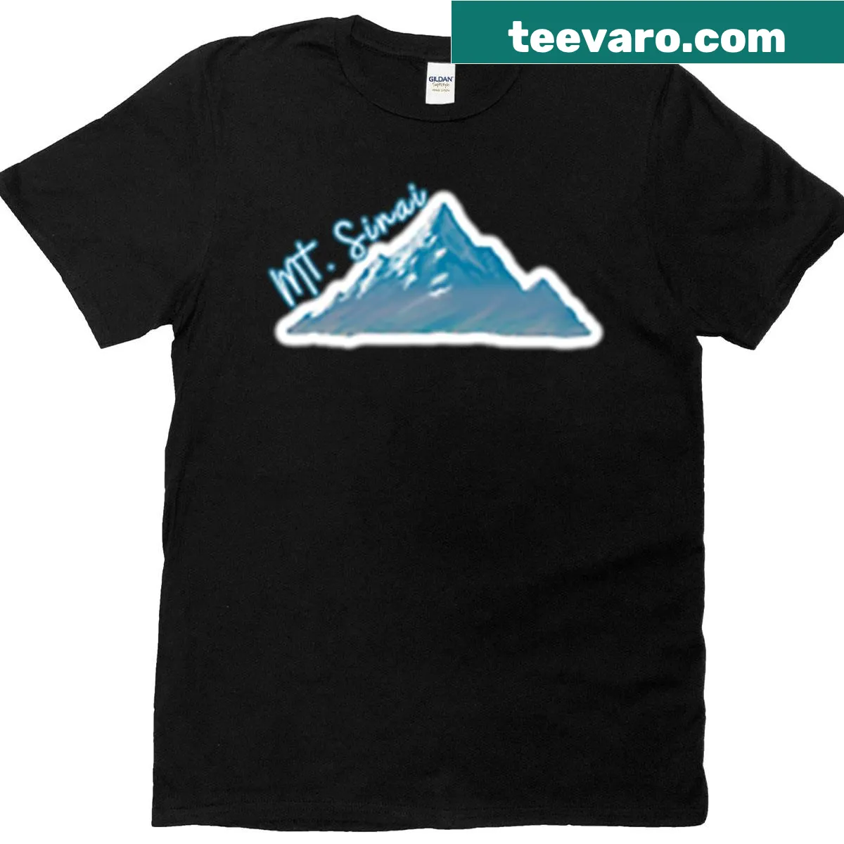 Sticker design featuring Mount Sinai on a T-shirt — on a men's t-shirt