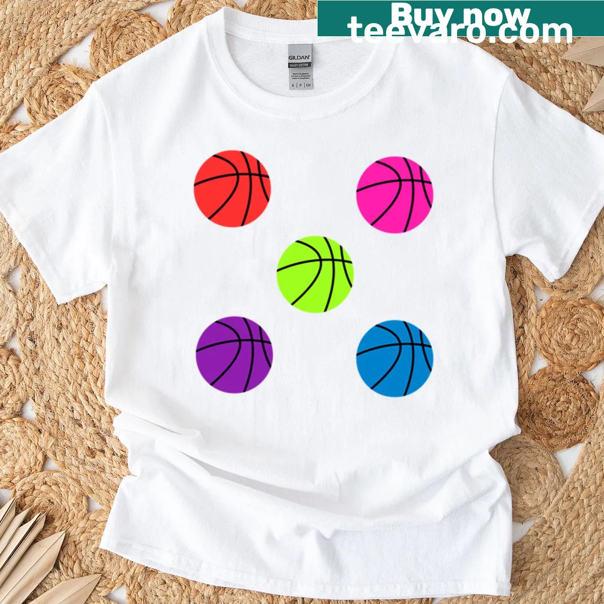 Basketball sticker pack graphic on T-shirt — on a men's t-shirt