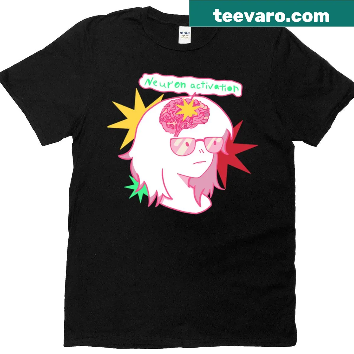 Artistic neuron design t-shirt for science enthusiasts — on a men's t-shirt