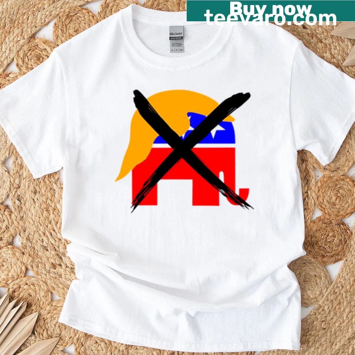 Bold typography t-shirt with the phrase 'Never Gop' — on a men's t-shirt