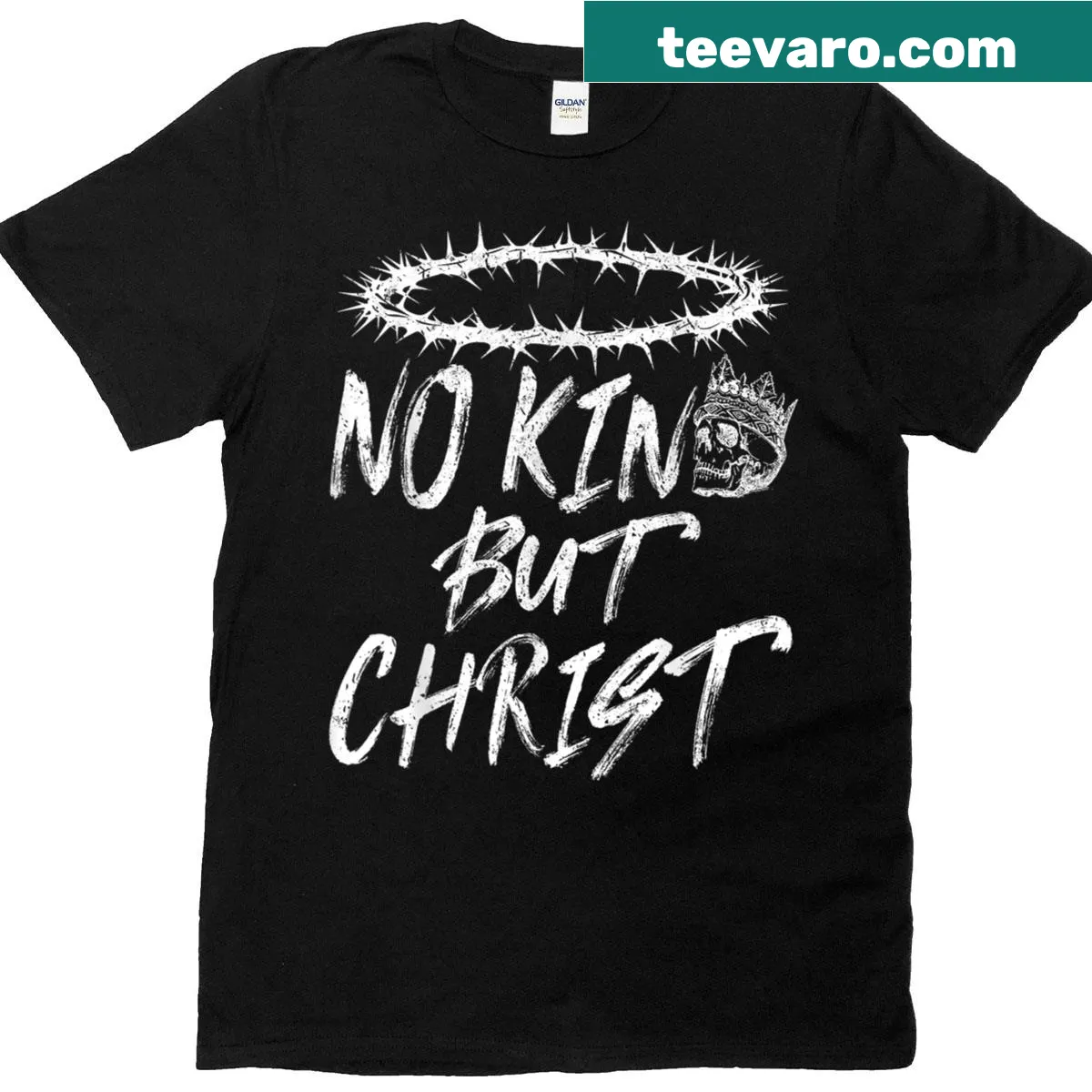 Vintage distressed T-shirt with religious graphic about faith — on a men's t-shirt