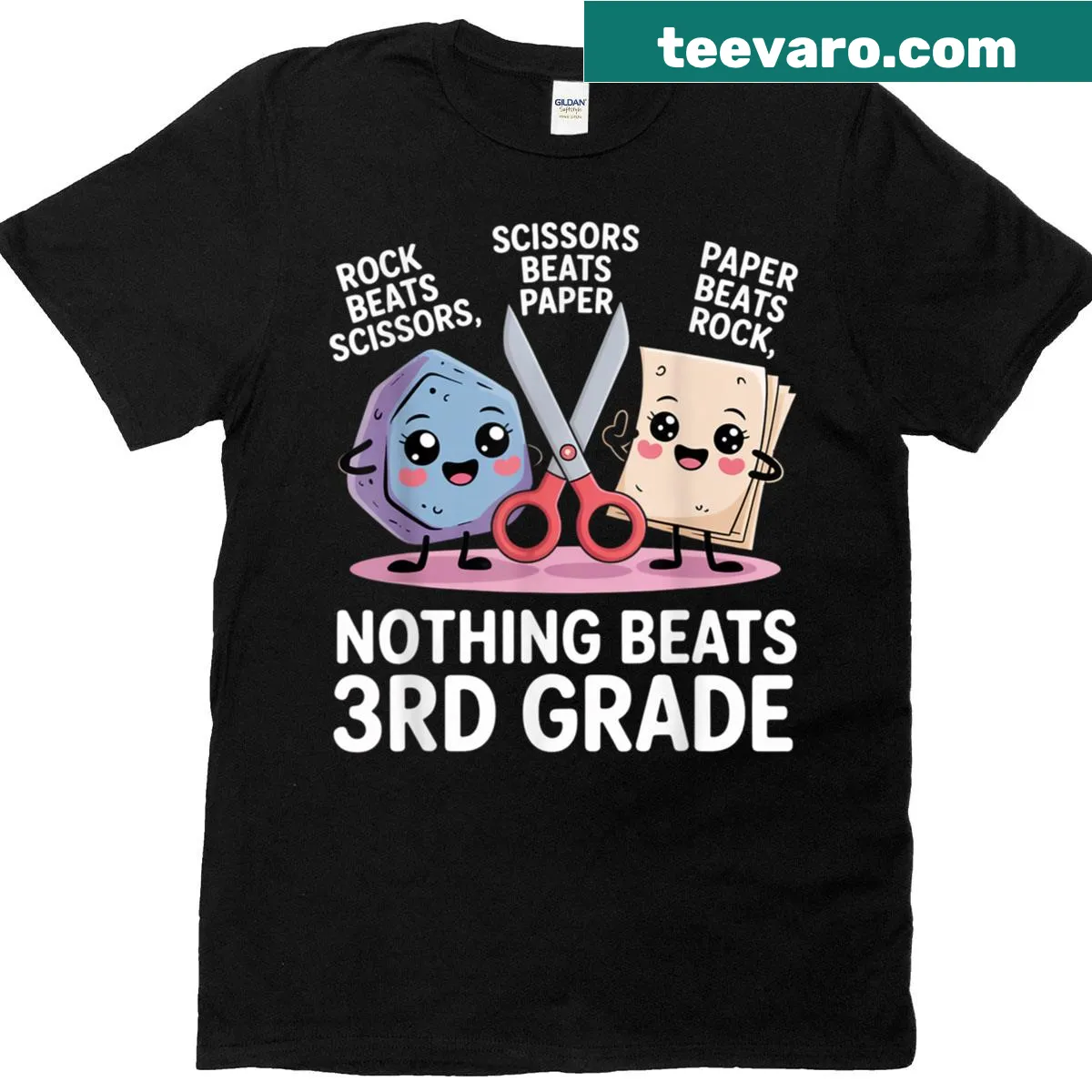 Funny T-shirt celebrating third grade with a playful saying — on a men's t-shirt