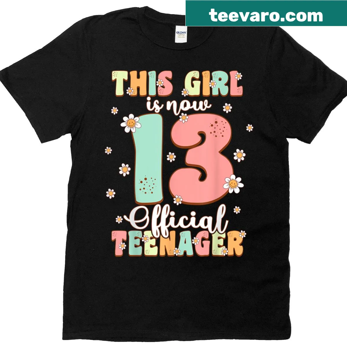 Bold typography t-shirt declaring 'Official Teenager' — on a men's t-shirt