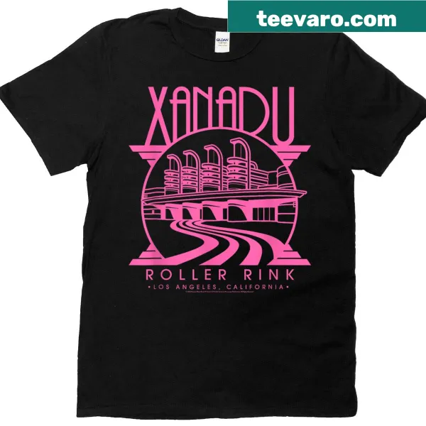 Retro T-shirt featuring Olivia Newton-John's 'Xanadu' logo