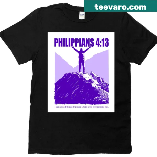 Philippians 4:13 mountain design T-shirt