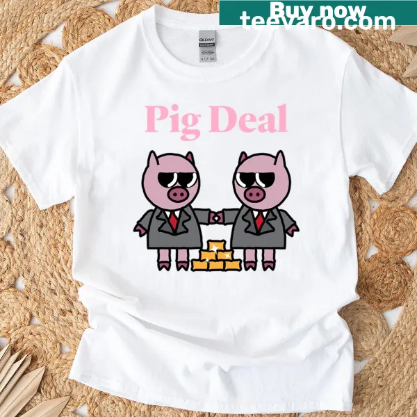 Funny t-shirt featuring a pun about pigs