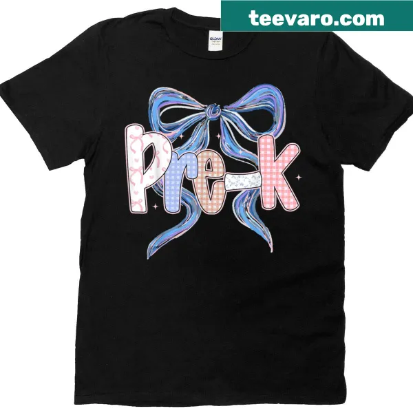 Girly T-shirt with floral design and bow for back-to-school